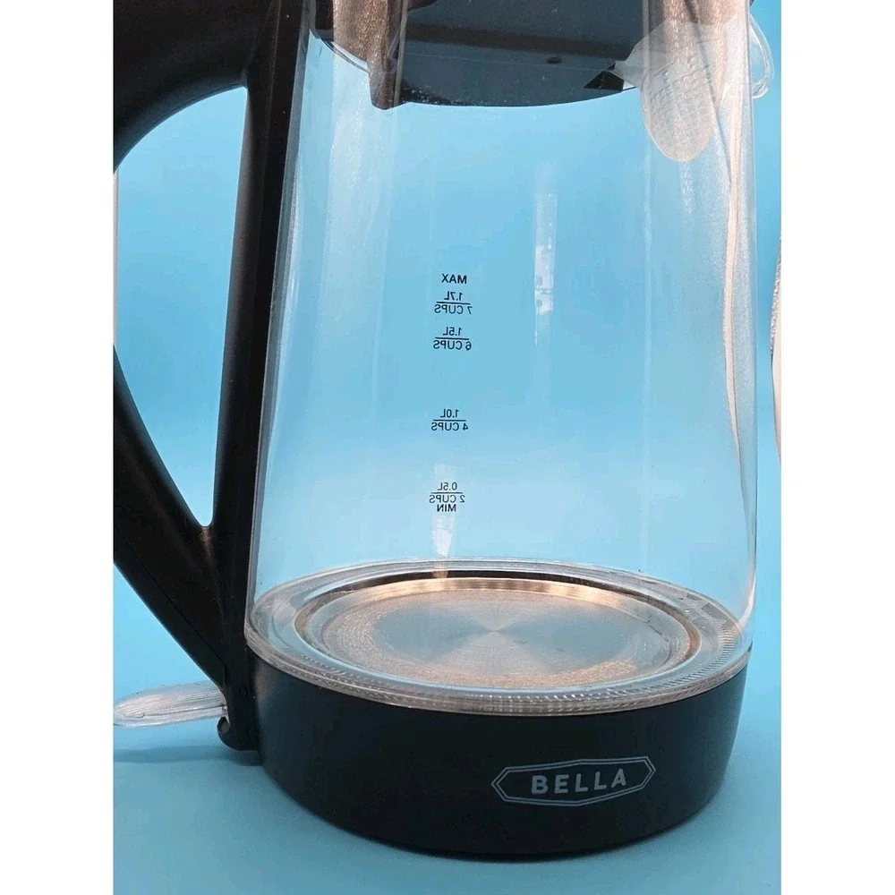 Bella 1.7L Glass Cordless Electric Kettle 1500W Auto Shut-off LED Light Black